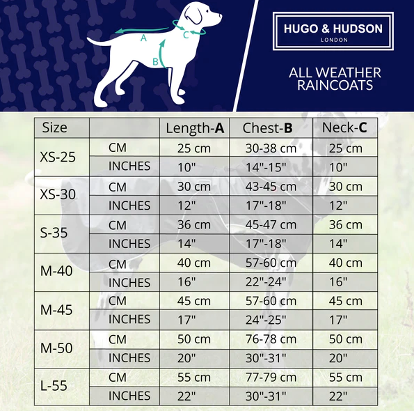 Dog raincoat sizing example for choosing the right coat Dog raincoat sizing example for choosing the right coat