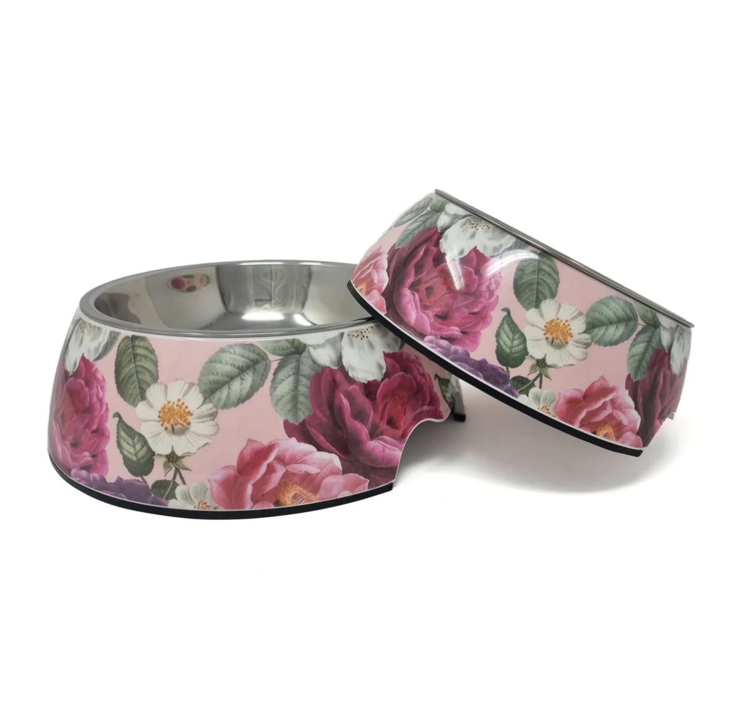 Catwalkdog Pink Floral Pet Bowls