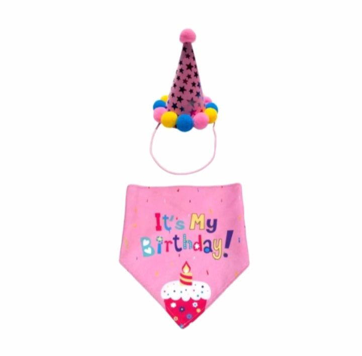 Birthday Bandana & Party Hat Set