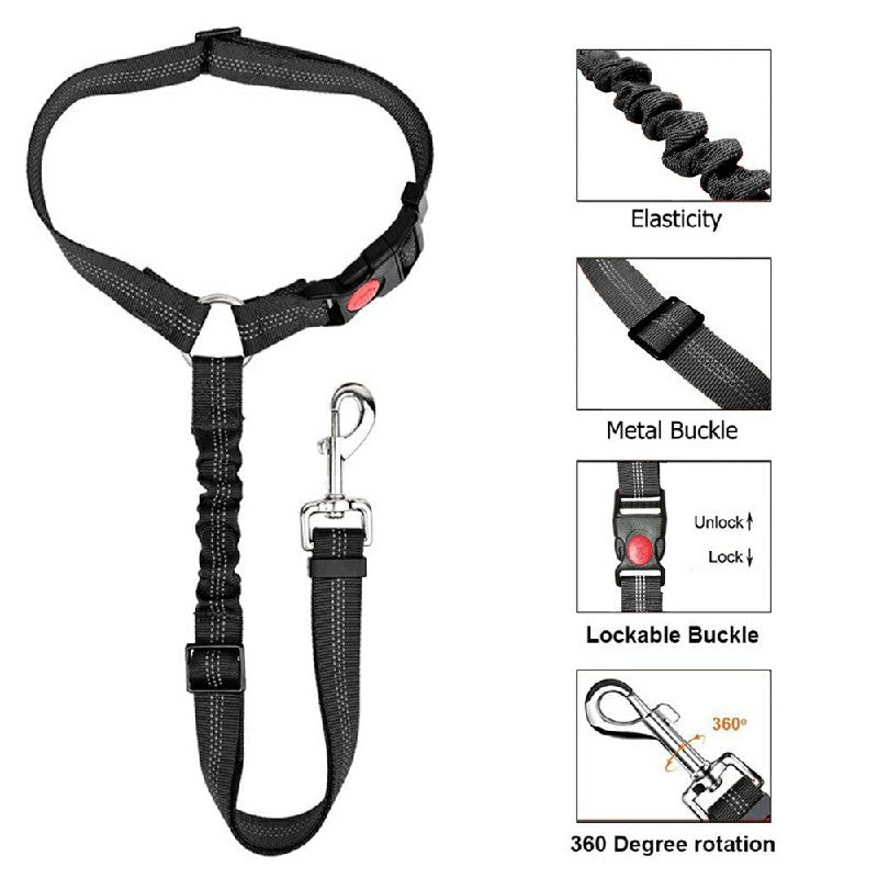 Pet Safety Harness (bungee / over headrest)