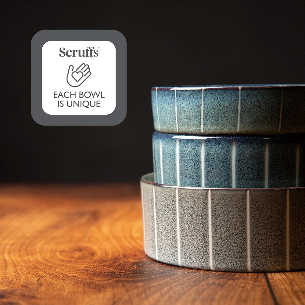 Scruffs Reactive Glaze Pet Saucer - Pinstripe