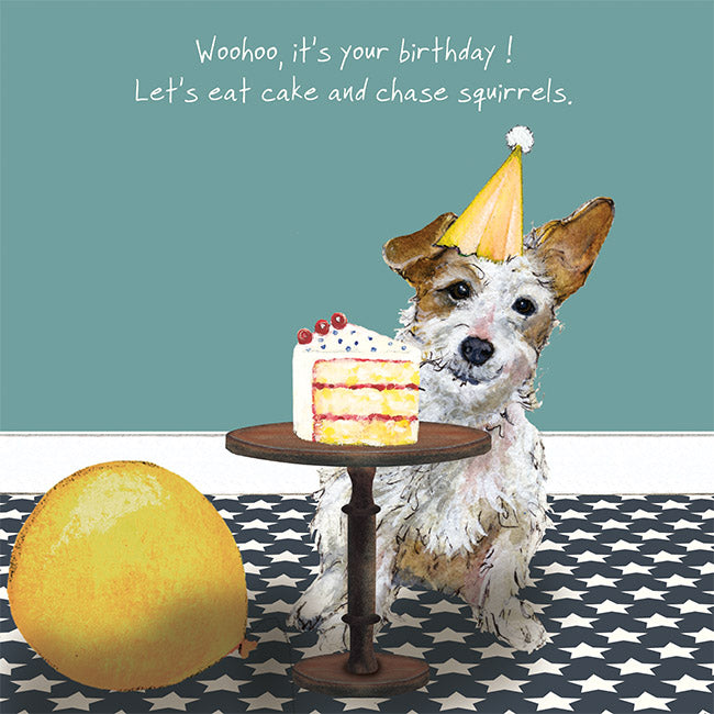 Jack Russell Birthday Card (Chase Squirrels)