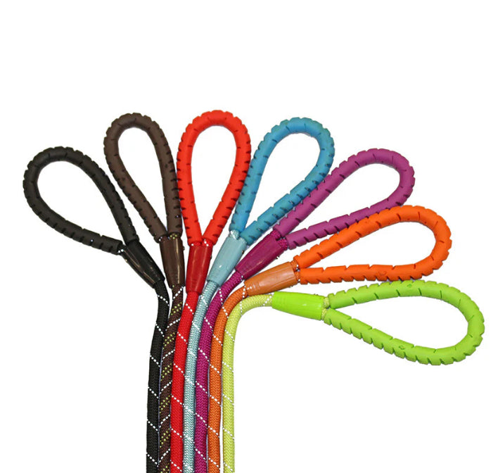 Orange Rubber handled grip rope lead