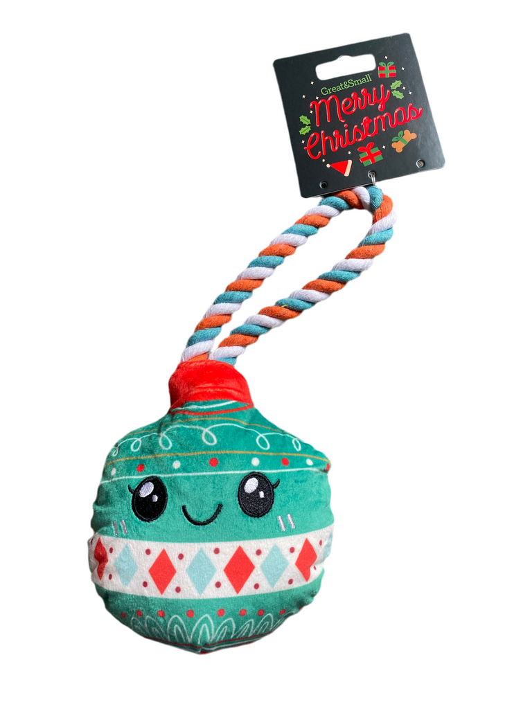 Christmas Holiday Bauble & Rope Toy - Green