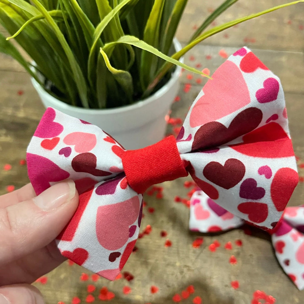 Bow Tie | Be Mine | White & Red Heart