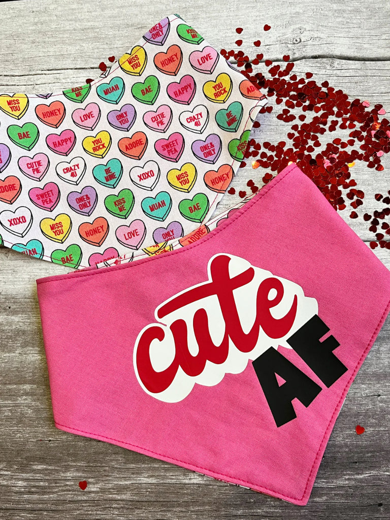 Cute AF - Love Heart Sweets - Adjustable Bandana