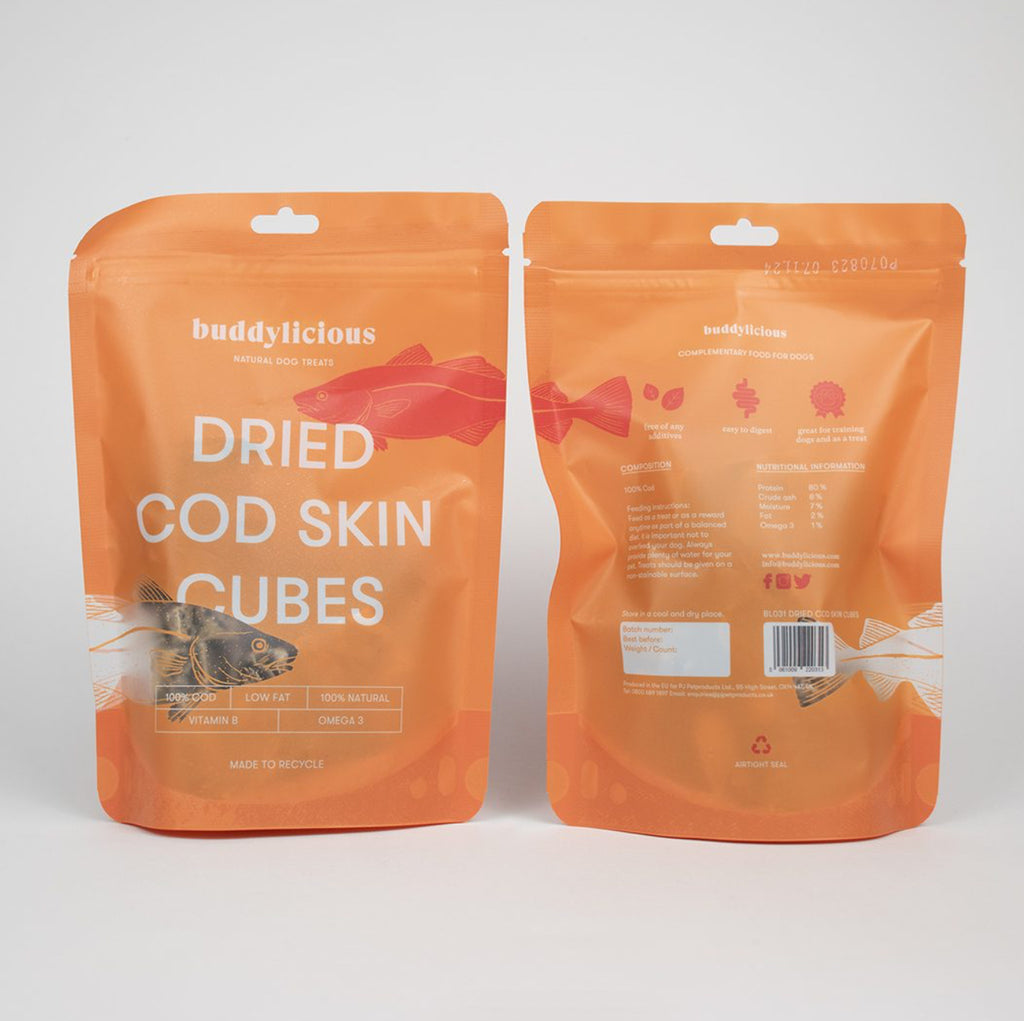 Buddylicious Dried Cod Skin Cubes / Strips