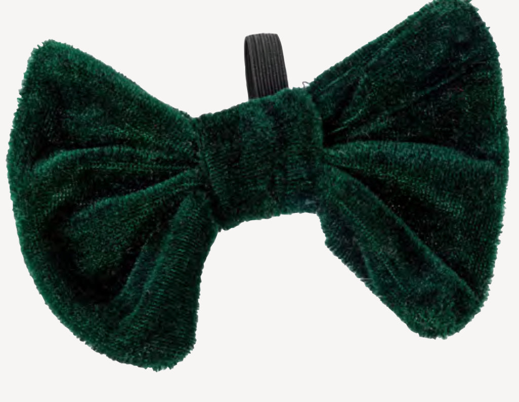 Green Velvet Christmas Bow Tie