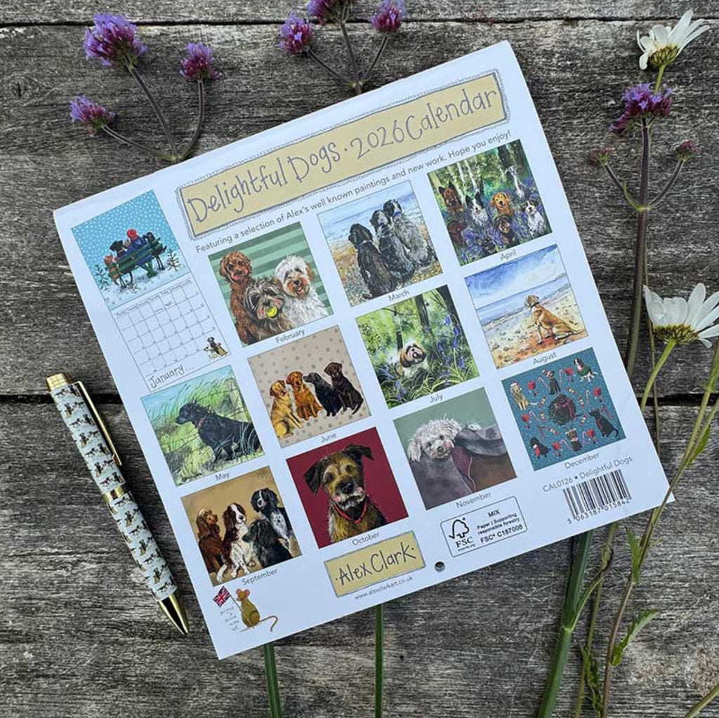Alex Clark Delightful Dogs Calendar 2026