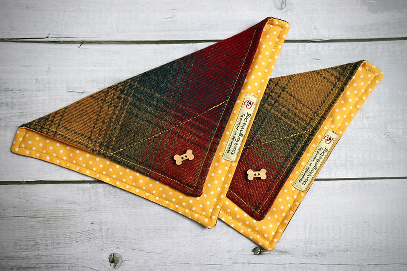 Don’t Forget the Dog - Yellow Bandanas - Red and Amber Gold Tweed