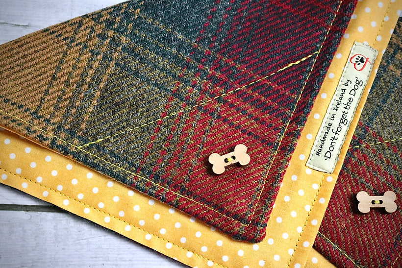 Don’t Forget the Dog - Yellow Bandanas - Red and Amber Gold Tweed