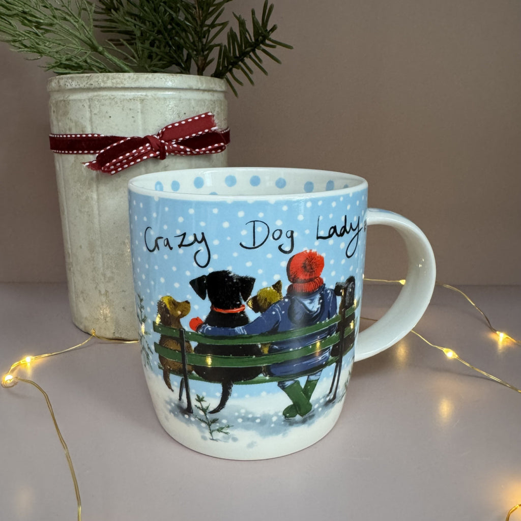 Christmas Crazy Dog Lady Mug