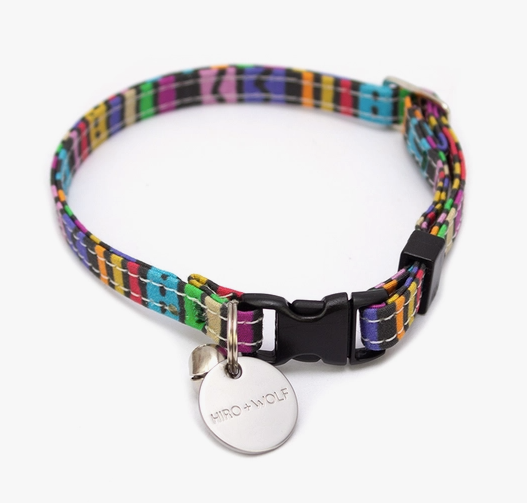 Hiro & Wolf -Rainbow Stripe - Cat Collar