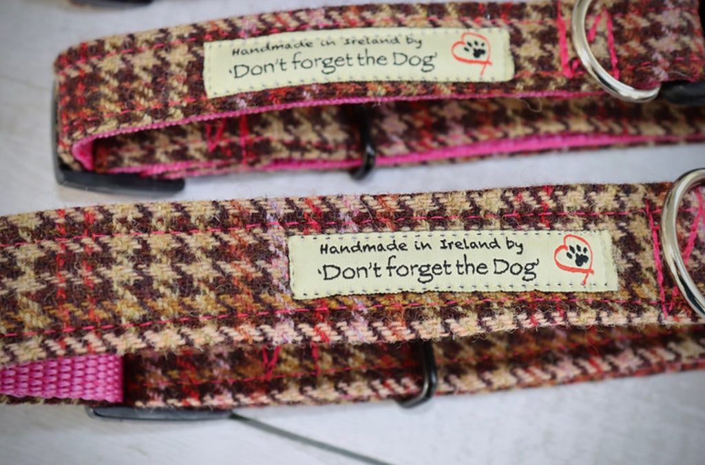 Don’t Forget the Dog - Pink Tweed Dog Collar