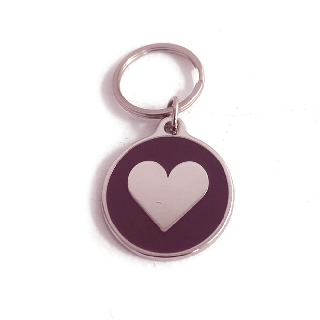 Dog Tag - Plum & Pink Heart