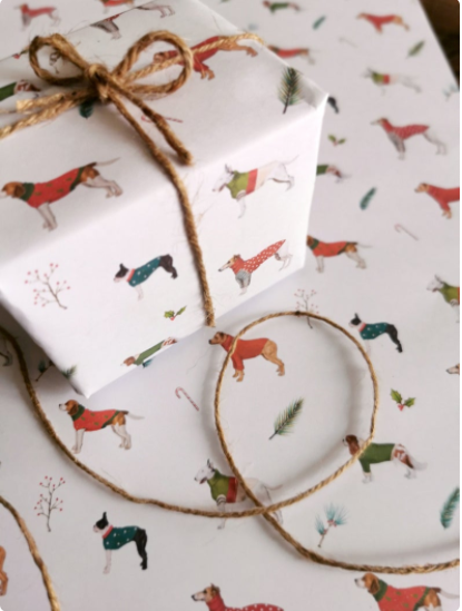 Cosy Dogs Christmas Gift Wrap (4 sheets)