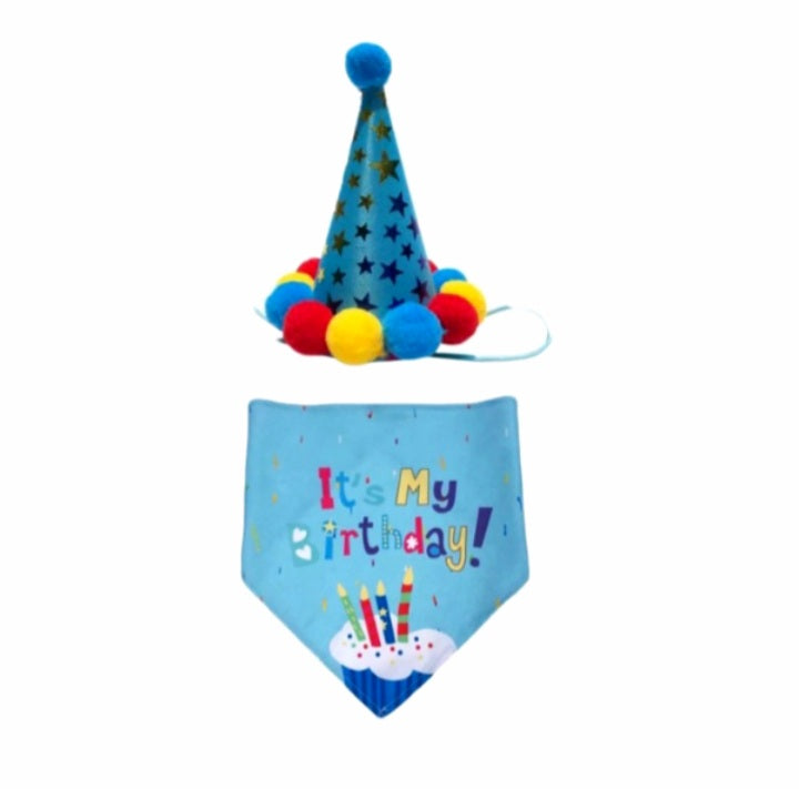 Birthday Bandana & Party Hat Set