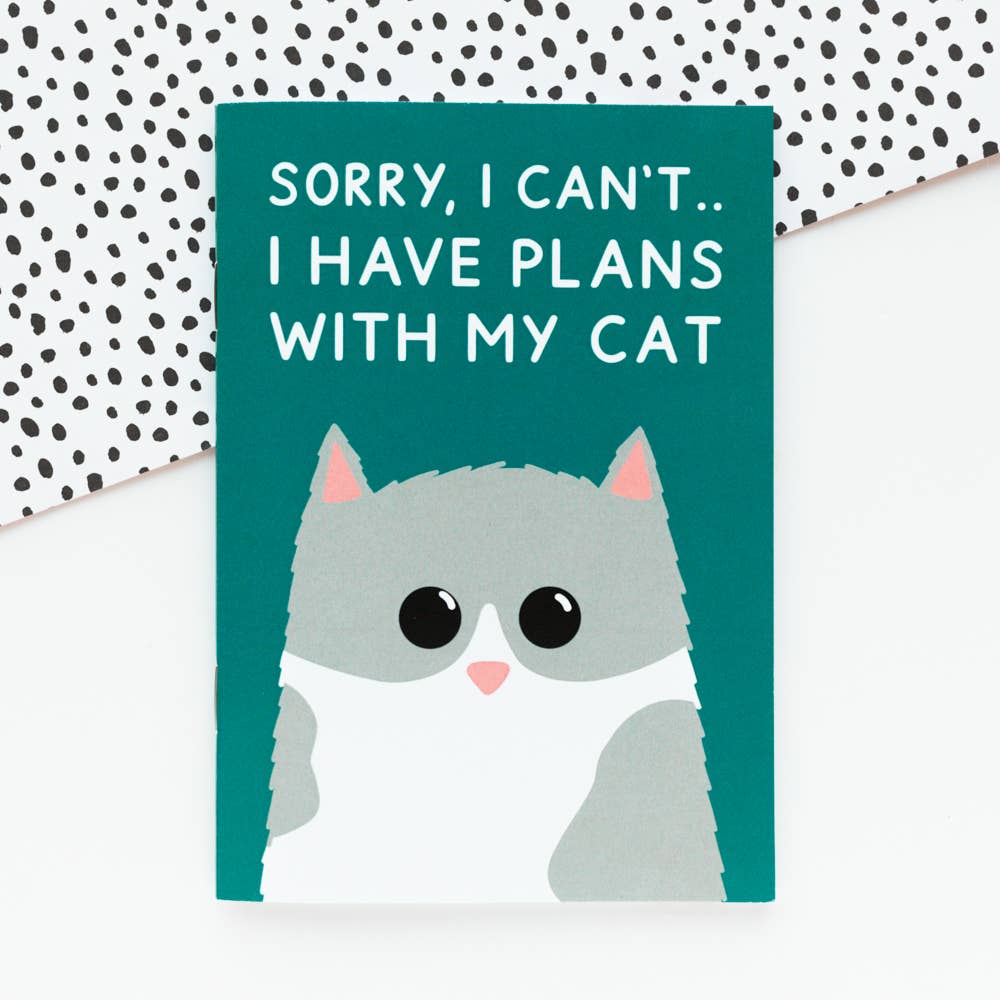 Plans With My Cat Notes Plain A6 Notebook | Stationery