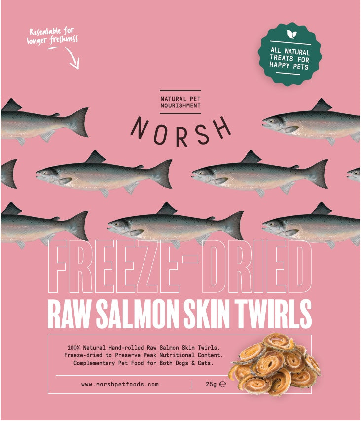 Raw Salmon Skin Twirls Treats