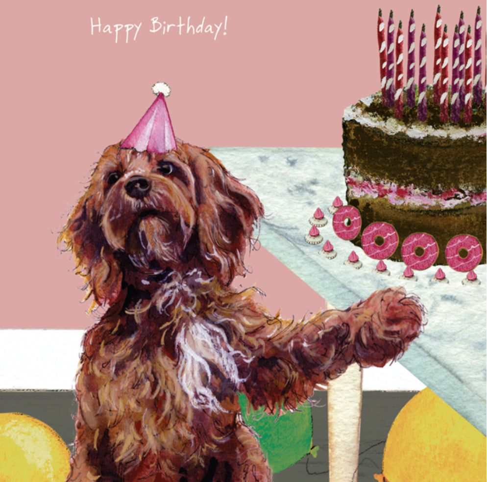 Cockapoo Dog Greeting Card - Happy Birthday!