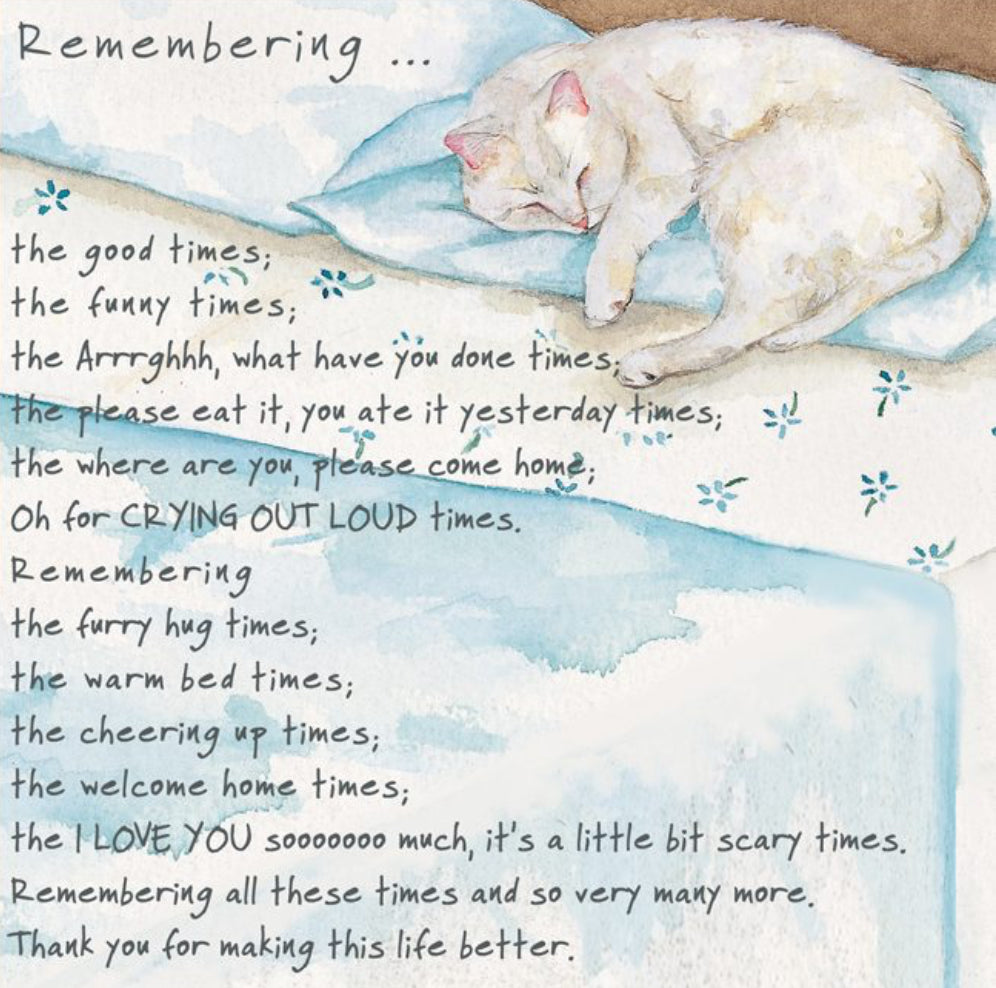 Sympathy Cat Greeting Card - Remembering…