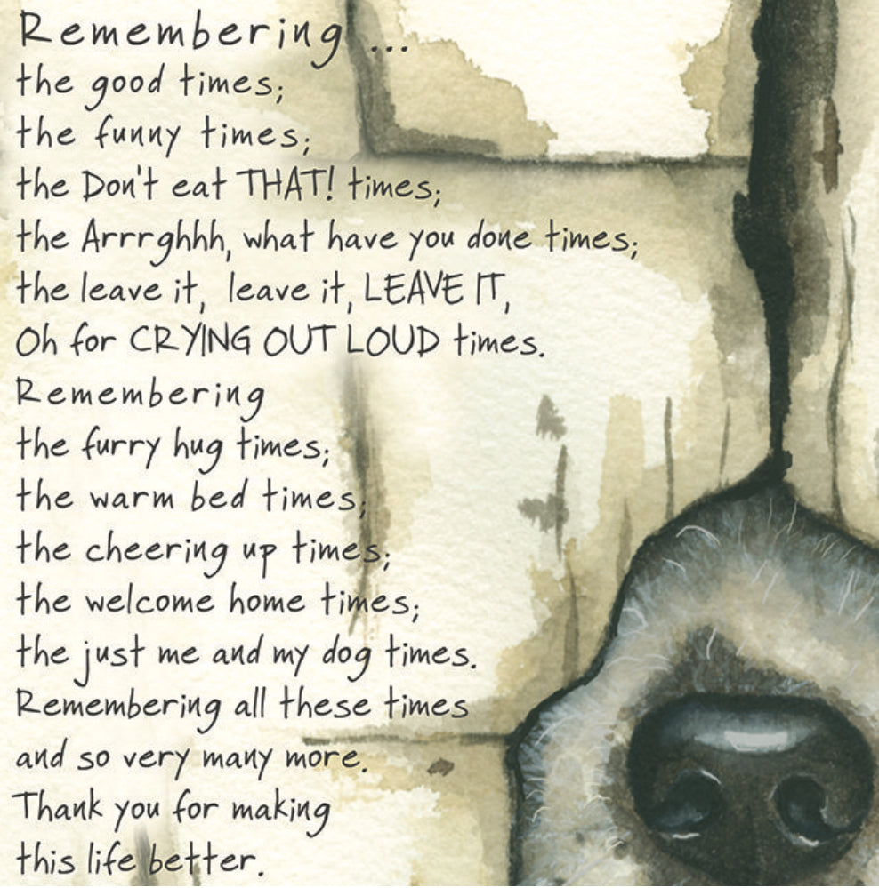 Sympathy Dog Greeting Card - Remembering…